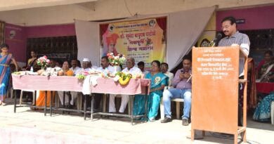 निरा (ता. पुरंदर) येथील कन्या विद्यालयातील शिक्षिका सुनंदा पाटोळे यांच्या सेवानिवृत्तीच्या कार्यक्रमात बोलताना प्रा.डॉ. दिगंबर दुर्गाडे.